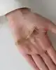 Üçgen Detaylı Zincir Sallantılı Altın Küpe