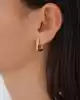 Yarı Taşlı Altın Dörtgen Küpe
