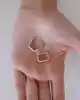 Yarı Taşlı Altın Dörtgen Küpe