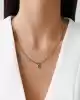 Yeşil Damla Taşlı Altın Kolye