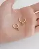 Yeşil Damla Taşlı Altın Küpe