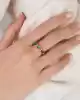 Yeşil Mineli Altın Yüzük