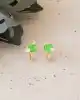 Yeşil Mineli Elma Çocuk Küpe