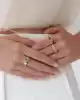 Yeşil Mineli Halkalı Altın Yüzük