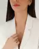 Yeşil Taşlı Beyaz Altın Kolye