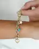 Yıldız Kalp Sallantılı Altın Bileklik