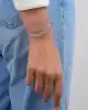 Beyaz Altın Su Yolu Kelepçe Bileklik
