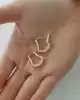 Altın Taşlı Tasarım Küpe