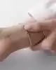 Baget Taşlı Altın Ezme Zincir Bileklik