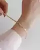 Baget Taşlı Altın Ezme Zincir Bileklik