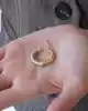 Beyaz Altın Detaylı Halka Küpe