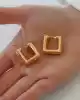 Bold Altın Kare Küpe