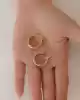 Çift Burgu Altın Halka Küpe