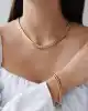 Çift Sıra Kafes Zincir Kolye