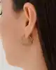 Çift Yönlü Halka Çiçek Küpe