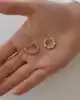Çift Yönlü Mini Halka Çiçek Küpe