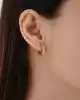 Çift Yönlü Mini Halka Çiçek Küpe