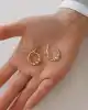 Dorika Toplu Altın Halka Küpe