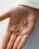 Geo Formlu Altın Halka Küpe