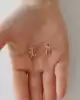 İkili Görünümlü Taşlı Altın Küpe