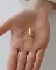 Kare Formlu Altın Vintage Küpe