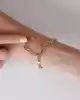Mineli Kalp Sallantılı Altın Bileklik