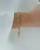 Mineli ve Taşlı Altın Zincir Bileklik