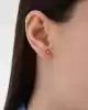 Mini Taşlı Çiçek Küpe