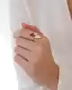 Mor Taşlı Altın Yüzük