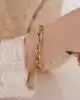 Oval Halkalı Altın Zincir Bileklik