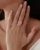 Pembe Taşlı Kalp Yüzük