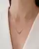 Rose Altın İkili Kalp Kolye