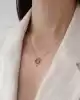 Rose Altın Taşlı Halka Kolye