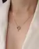 Rose Altın Taşlı Halka Kolye