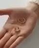 Taşlı Altın Halka Küpe