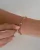 Taşlı Kalp Sallantılı Zincir Bileklik