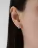 Taşlı Kar Tanesi Altın Küpe