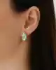 Taşlı ve Nazar Mineli Altın Küpe