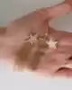 Taşlı Yıldız Zincir Küpe