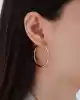 Tel Detaylı Altın Halka Küpe