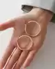 Tel Detaylı Altın Halka Küpe