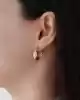 Üçlü Dalgalı Altın Halka Küpe