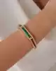 Yeşil Taşlı Kelepçe Bileklik