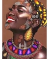 Afrikalı Güzel 8 Sayılarla Boyama Seti Kasnaklı