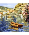 Sahil Kasabası ve Kayıklar 1  Sayılarla Boyama Seti Rulo ( Kasnaksızdır)