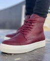 CH029 CBT Vulcanized Lace Up Erkek Bot BORDO