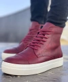 CH029 CBT Vulcanized Lace Up Erkek Bot BORDO