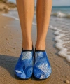 Shoecide Mavi Kübik Desen Kadın Deniz Ayakkabısı – Hafif, Kaydırmaz, Hızlı Kuruyan Aqua Shoes