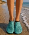 Shoecide Yeşil Dalga Desen Kadın Deniz Ayakkabısı – Hafif, Kaydırmaz, Hızlı Kuruyan Aqua Shoes