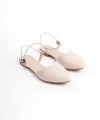 ARIANA Lastikli Ortopedik Rahat Taban Bilekten Taş Detaylı Kadın Babet Ayakkabı KT Beyaz